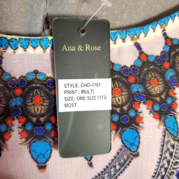 COLORFUL ☆ RHINESTONE ACCENTED ☆ CAFTAN TOP/POOL COVER-UP ☆ NWT - Picture 12 of 15